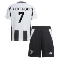 Juventus Francisco Conceicao #7 Fußballbekleidung Heimtrikot Kinder 2024-25 Kurzarm (+ kurze hosen)